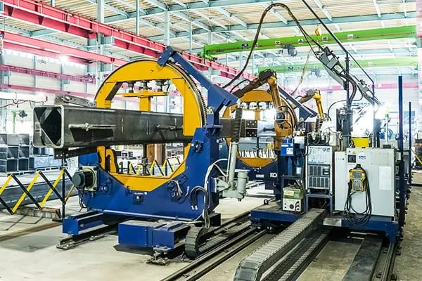 柱大組溶接ロボット (2アーク)